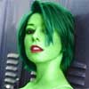 aalyson hannigan  transformed into an Orion Slave Girl (green skinned women of Star Trek)