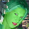 Anna Kournikova transformed into an Orion Slave Girl (green skinned women of Star Trek)