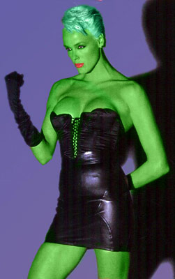 brigitte nielsen.transformed into an Orion Slave Girl (green skinned women of Star Trek)
