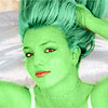 britney spears transformed into an Orion Slave Girl (green skinned women of Star Trek)