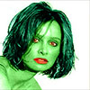 monica belluchi  transformed into an Orion Slave Girl (green skinned women of Star Trek)