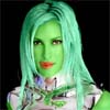 Christina Aquilera transformed into an Orion Slave Girl (green skinned women of Star Trek)