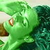 angie everhart  transformed into an Orion Slave Girl (green skinned women of Star Trek)