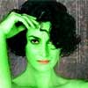carrie ann moss transformed into an Orion Slave Girl (green skinned women of Star Trek)