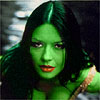Catherine Zeta Jones transformed into an Orion Slave Girl (green skinned women of Star Trek)
