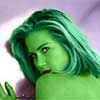 christina applegate transformed into an Orion Slave Girl (green skinned women of Star Trek)