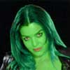 claudia christian transformed into an Orion Slave Girl (green skinned women of Star Trek)