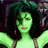Dana Delany transformed into an Orion Slave Girl (green skinned women of Star Trek)