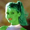 daniela pestova  transformed into an Orion Slave Girl (green skinned women of Star Trek)