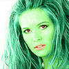 Elle McPherson transformed into an Orion Slave Girl (green skinned women of Star Trek)