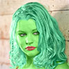 britney spears transformed into an Orion Slave Girl (green skinned women of Star Trek)