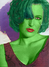 Gillian Anderson transformed into an Orion Slave Girl (green skinned women of Star Trek)
