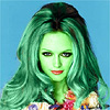 Heather Graham transformed into an Orion Slave Girl (green skinned women of Star Trek)