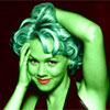 Jennie Garth transformed into an Orion Slave Girl (green skinned women of Star Trek)