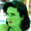 Lucy Lawless transformed into an Orion Slave Girl (green skinned women of Star Trek)