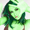 Jennifer Lopez transformed into an Orion Slave Girl (green skinned women of Star Trek)