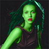 Jessica Alba  transformed into an Orion Slave Girl (green skinned women of Star Trek)