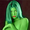 Jessica Biel transformed into an Orion Slave Girl (green skinned women of Star Trek)