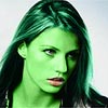 Mandy Moore transformed into an Orion Slave Girl (green skinned women of Star Trek)