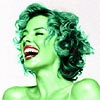 jennifer tilley transformed into an Orion Slave Girl (green skinned women of Star Trek)