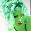 dita von teese  transformed into an Orion Slave Girl (green skinned women of Star Trek)