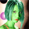 lexa doig transformed into an Orion Slave Girl (green skinned women of Star Trek)
