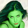 lisa snowden  transformed into an Orion Slave Girl (green skinned women of Star Trek)
