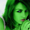 Elizabeth Hurley transformed into an Orion Slave Girl (green skinned women of Star Trek)