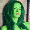 Melania Knauss transformed into an Orion Slave Girl (green skinned women of Star Trek)