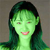 misao aikawa  transformed into an Orion Slave Girl (green skinned women of Star Trek)