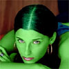 Traci Lords transformed into an Orion Slave Girl (green skinned women of Star Trek)