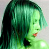 Tyra Bankstransformed into an Orion Slave Girl (green skinned women of Star Trek)