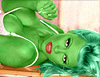 Pamela Anderson  transformed into an Orion Slave Girl (green skinned women of Star Trek)