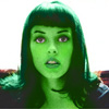 Rose McGowen transformed into an Orion Slave Girl (green skinned women of Star Trek)