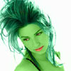 shania twain transformed into an Orion Slave Girl (green skinned women of Star Trek)
