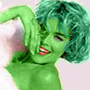 Uma Thurman transformed into an Orion Slave Girl (green skinned women of Star Trek)