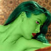 sophie marceau transformed into an Orion Slave Girl (green skinned women of Star Trek)